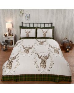 Angus Stag Duvet Cover Set - Green