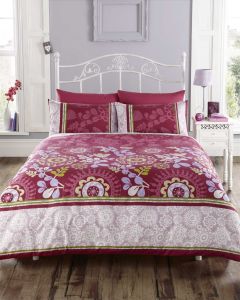 Azada Wine Red Retro Bedding Set - Double