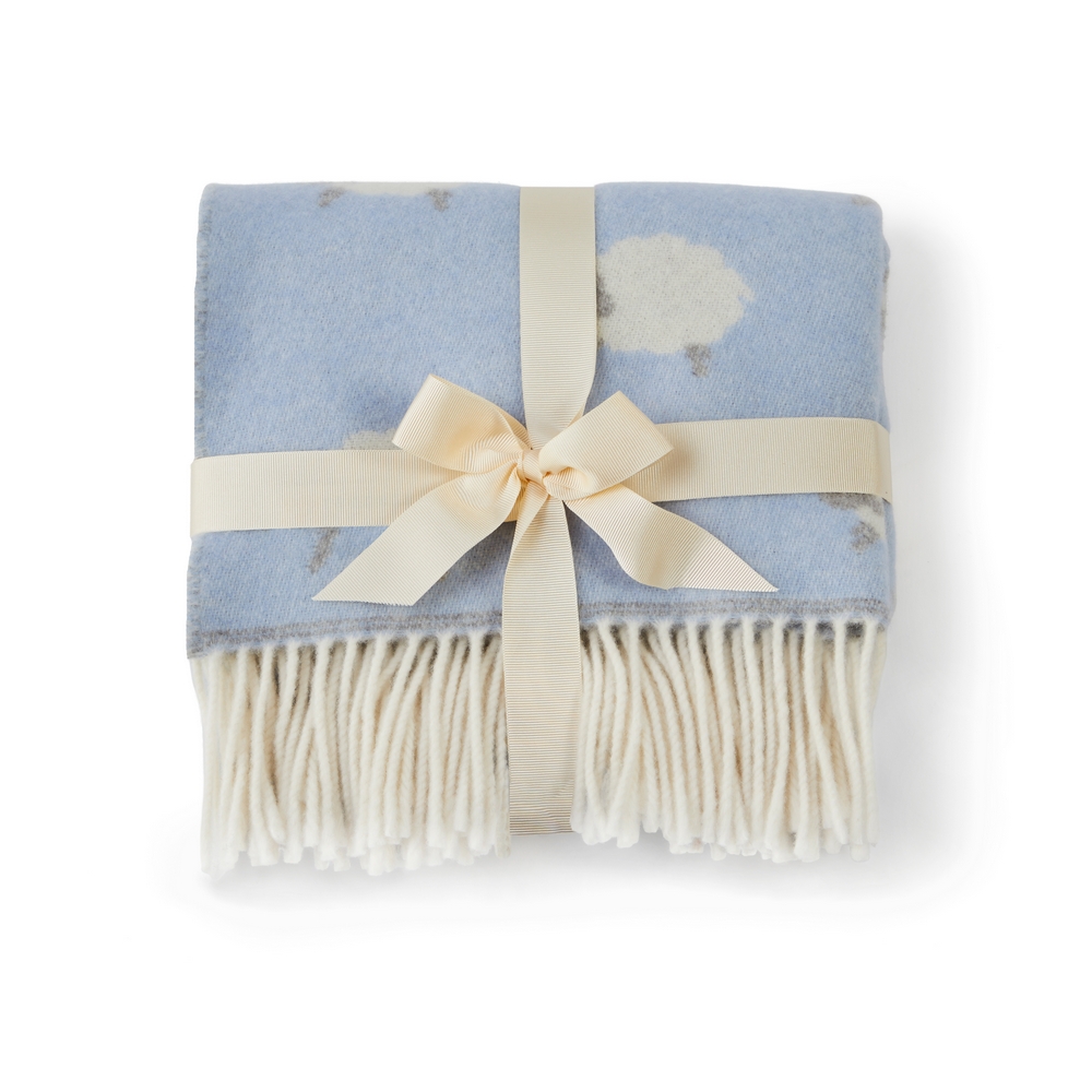 tweedmill merino wool baby blanket with sheep