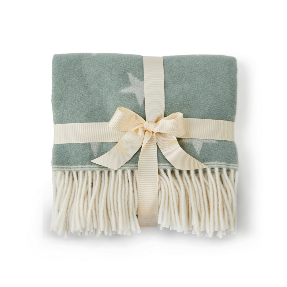 tweedmill merino wool baby blanket with stars
