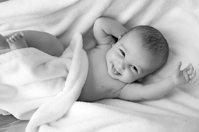 baby lying in bed
