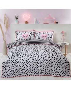 Dalmation Piped Edge Duvet Cover Set - Black and White