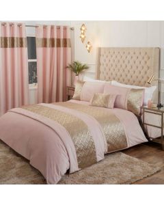 Capri Quilted Bed Runner - Blush/Gold - 60x240cm