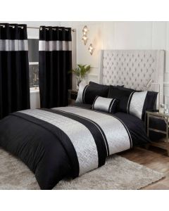 Capri Quilted Bed Runner - Black/Silver - 60x240cm