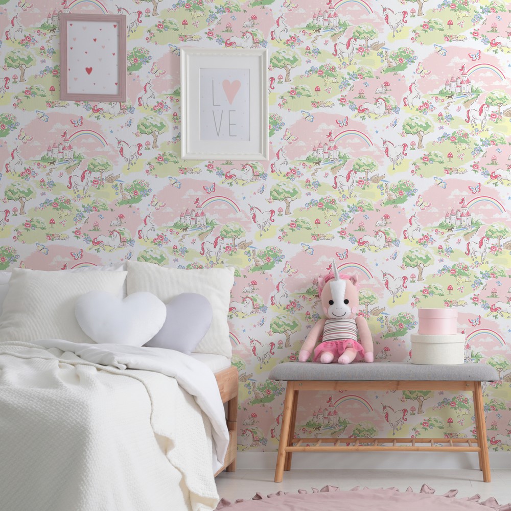 Drop match - Cath Kidston Unicorn Kingdom Wallpaper