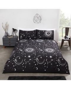 Celestial Duvet Cover Set - Black