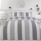 Chambray Stripe Duvet Cover Set - Grey