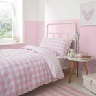 Bianca Check And Stripe Duvet Cover Set - Pink