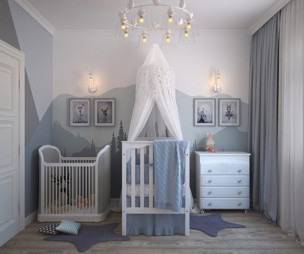 Nursey decor ideas to make a small nursery look big