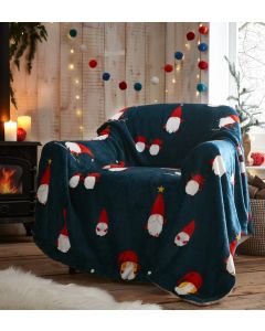 Christmas Gonks Throw - Navy