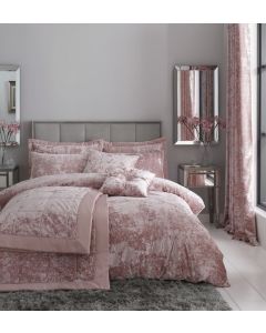 Catherine Lansfield Crushed Velvet Blush Duvet Cover Set