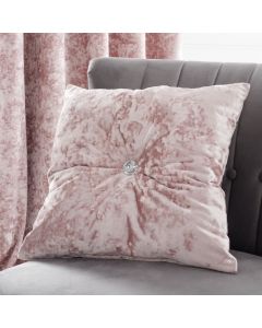 Catherine Lansfield Crushed Velvet Duvet Cover Set - Blush - Cushion Cover 55x55cm