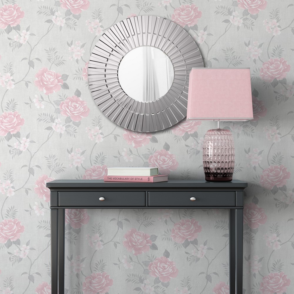 Drop match - Rosalind Floral Wallpaper