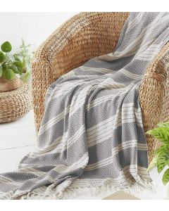 Recycled Eco-Friendly Diamond Throw - Grey