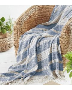 Recycled Eco-Friendly Diamond Throw - Navy