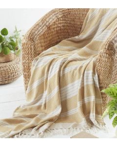 Recycled Eco-Friendly Diamond Throw - Ochre