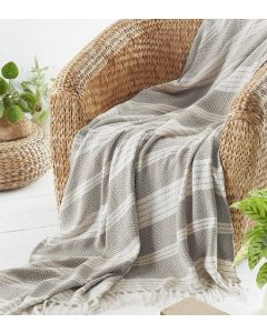 Recycled Eco-Friendly Diamond Throw - Stone