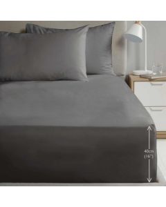 NEW Percale Pillowcase Pair - Charcoal
