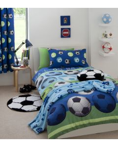 Catherine Lansfield Football Curtains -  Blue