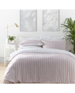 Harvard Stripe Duvet Cover Set - Pink