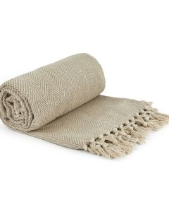 Herringbone Throw Cotton - Natural