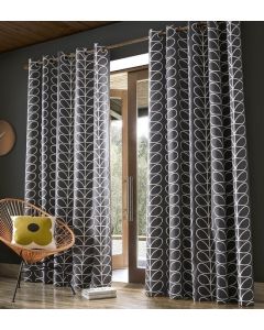 Orla Kiely Linear Stem Eyelet Curtains - Charcoal