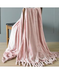 Microplush Tasseled Throw - Pink - 150x200cm