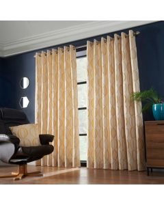 Omega Eyelet Curtains - Ochre