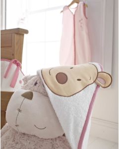 Embroidered Hooded Cuddle Robe - Patch - Pink
