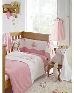 Embroidered Nursery Bedding range - Patch - Pink