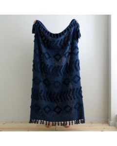 Pineapple Elephant Kabeli Tufted Throw - 130x170cm - Navy