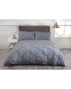 Pintuck Balmoral Grey Duvet Cover Set