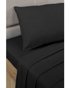 Percale Flat Sheets - Black