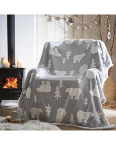 Polar Bear Throw - Grey - 130x170cm