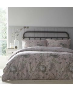 Rabbit Meadow Duvet Cover Set - Blush