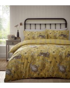 Rabbit Meadow Duvet Cover Set - Ochre