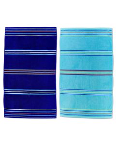 Catherine Lansfield Rainbow Beach Towel Twin Pack - Blue