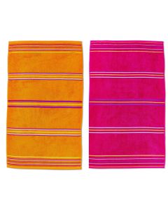 Catherine Lansfield Rainbow Beach Towel Twin Pack - Pink