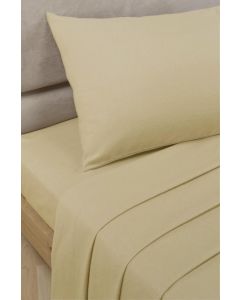Percale 180 Thread Count Biscuit Beige Pair of Housewife Pillowcases