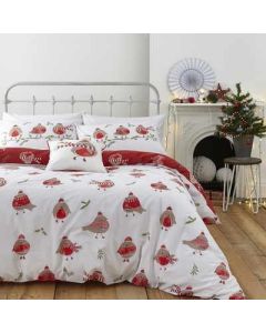 Catherine Lansfield Robins Duvet Cover Sets - Red