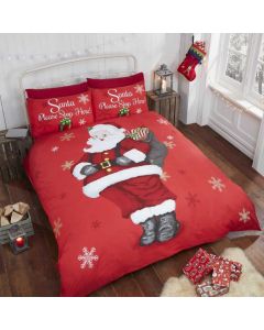 Santa Stop Here Duvet Cover Set