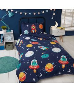 Space And Aliens Duvet Cover Set