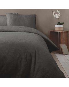 Teddy Bear Fleece Duvet Cover Set - Charcoal