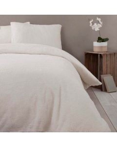Teddy Bear Fleece Duvet Cover Set - Cream