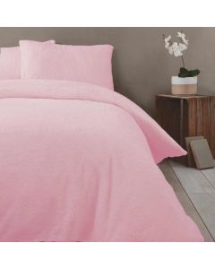 Teddy Bear Fleece Duvet Cover Set - Pink