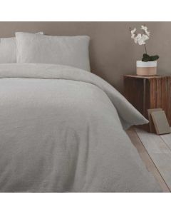 Teddy Bear Fleece Duvet Cover Set - Silver