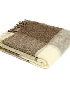 All Wool Block Check Throw - Jacob - 150x183cm