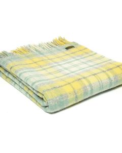 All Wool Cottage Check Throw - Ocean - 150x183cm