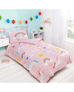 Unicorn And Rainbows Duvet Cover Set