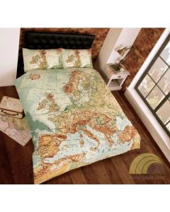 Vintage European Map Duvet Cover Set
